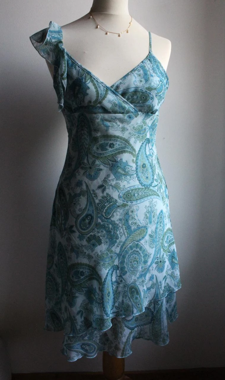 Mim vintage blue cashmere printed dress – photo 4